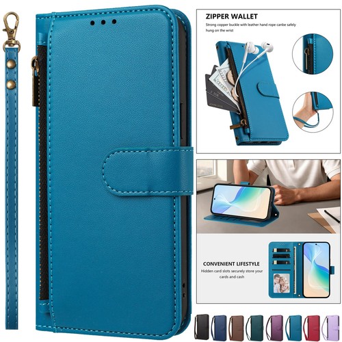 Leather zipper wallet phone - wallet,